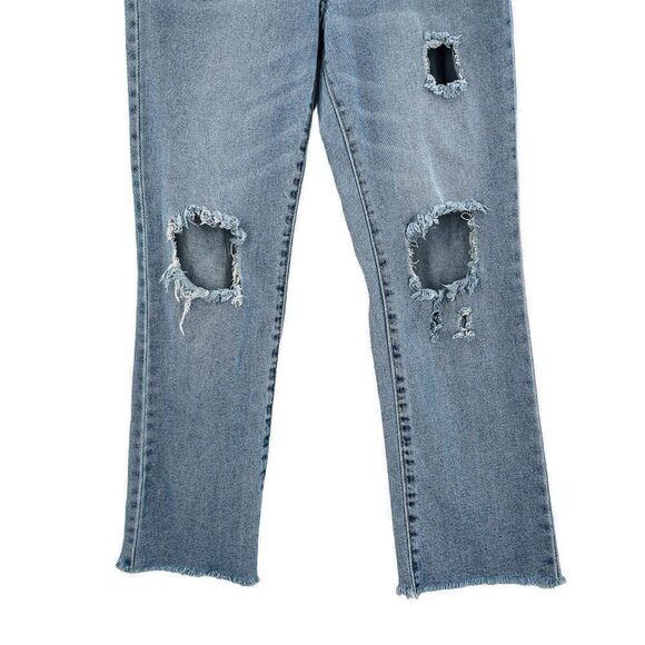 Wild Fable Cropped Ankle Length Distressed High Waisted Boot Cut Jeans - Picture 3 of 7